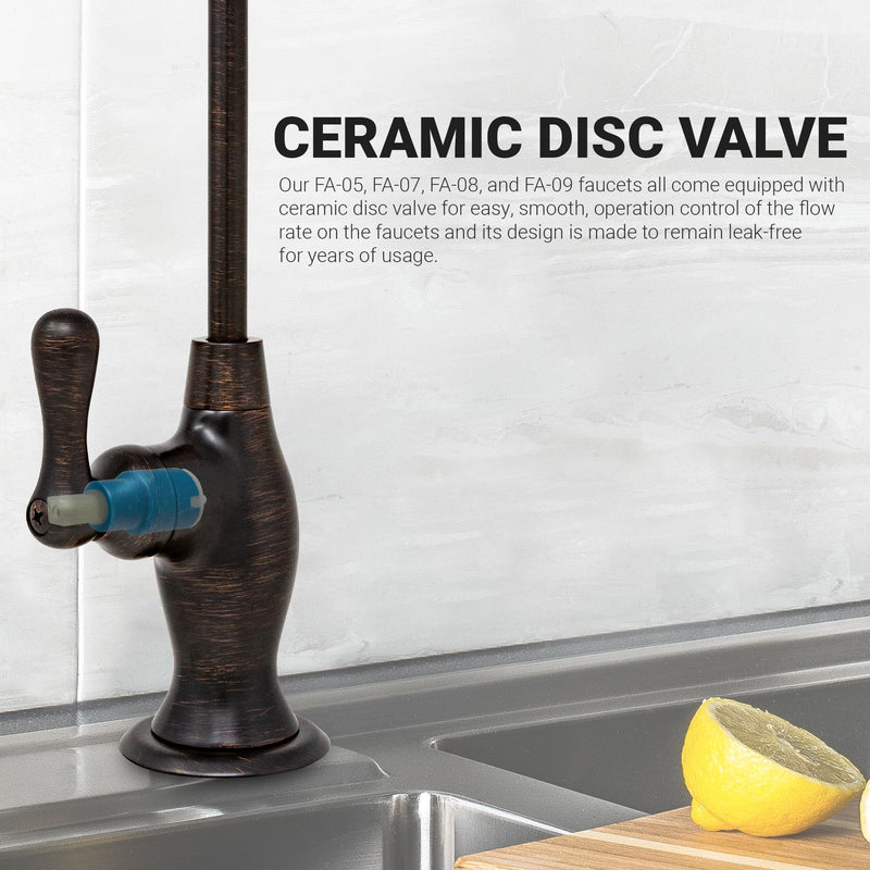 Metpure Non-airgap NSF Certified RO Faucet Reverse Osmosis Drinking Water Filtration System Water Dispenser Spout (Venetian Bronze). Vase Style with Faucet Wrench. Venetian Bronze