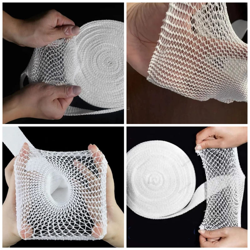 [Australia - AusPower] - Fix Tubular Net Bandage (Size 7) – 10 Yard Roll Stretches to 25 Yards - Plus Pair of Medical Scissors - Elastic Net Wound Gauze Dressing –Fits Large Thighs, Heads, Small Trunks Size 7 
