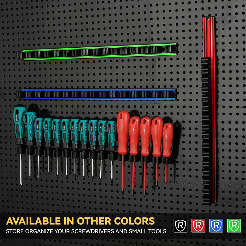 Reniteco Magnetic Screwdriver Organizer, Aluminum Alloy Rail Tool Holder, Fits Up to 16 Screwdrivers (Blue) Blue