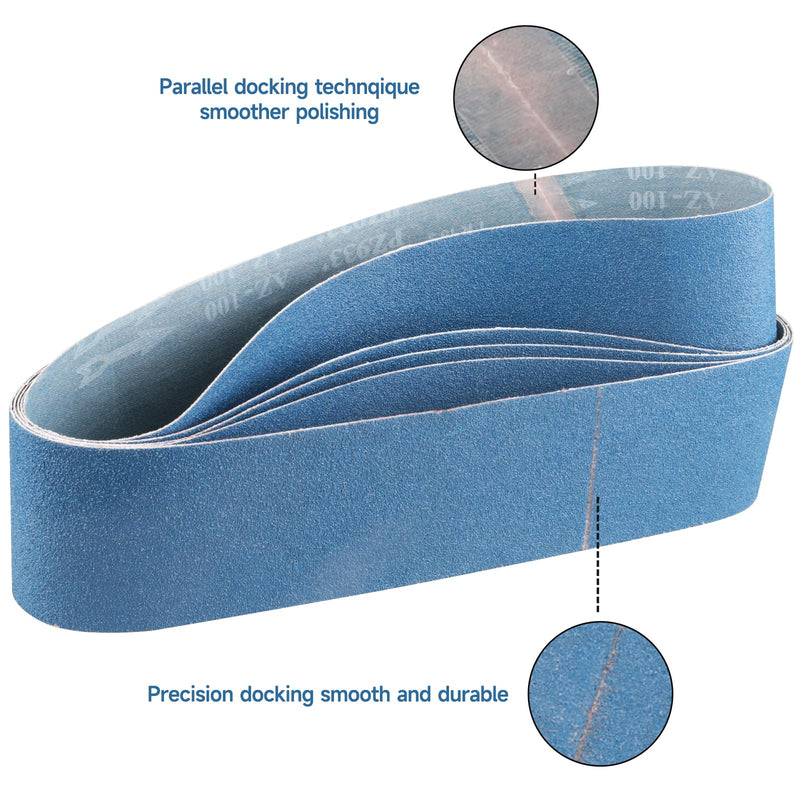 [Australia - AusPower] - Belt Sander Paper, 4 x 36 Inch Sanding Belts, Zirconia Metal Sandpaper Belt, 5Pcs Sander Belts 60#, Belt Sander Sandpaper for Metal, Wood, Cars, Furniture, Stainless Steel 60 Grits （5PCS） 