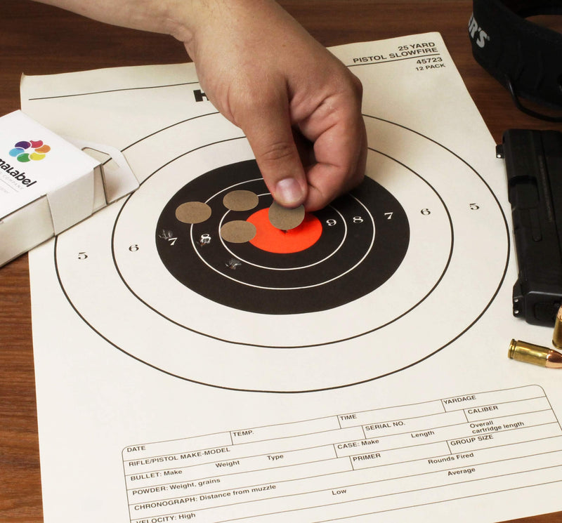 ChromaLabel 0.75 Inch Permanent Round Target Pasters for Shooting and Marksmanship, 1000 Labels per Dispenser Box, Kraft