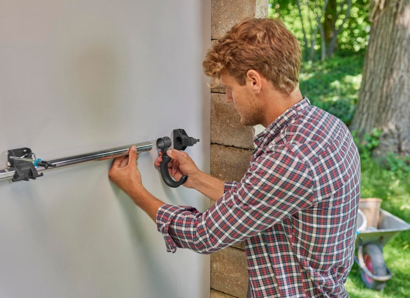 Gardena Device Holder Plus: Wall Mount for Home and Garden Tools, 78 cm Width, 60 kg Maximum Weight, Space-Saving, Flexibly Expandable, Individually Adjustable (3509-20)