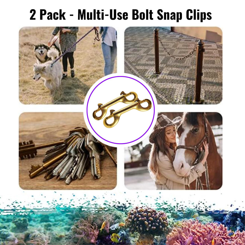 [Australia - AusPower] - Marine Grade 4" (100mm) Double Ended Clips/Bolt Snaps with SS316 Spring 4" (100mm) 18K Gold on Stainless Steel - 2pk 