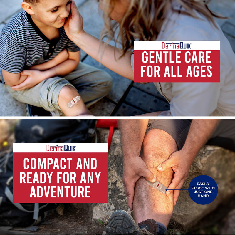 [Australia - AusPower] - Laceration Kit - 2 Patented Laceration Closure Strips, Upgrade from Small Butterfly Bandages Wound Closure Strips, Breathable, Zip Stitchless Kit for Kids to Elderly - Home & Field Use Home & Field Kit 