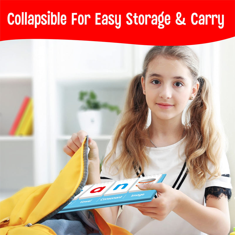 [Australia - AusPower] - CVC Word Flip Chart, Double Sided Word Flip 40 Short Vowel Words Freestanding Flip Chart Consonant Vowel Consonant Word Flashcards Word Builder Activity Educational Learning Tool for School Supplies CVC Word 