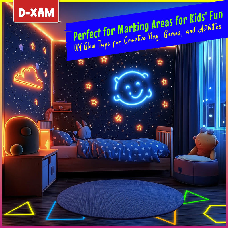 [Australia - AusPower] - 6-Pack Neon Gaffer Tape – 0.6 or 1 inch UV Blacklight Reactive Glow in The Dark Tape, Best for Parties, Dance Floors, Theaters & DIY Projects – 6 Vibrant Colors (0.6 inch x 15 feet) 0.6 inch x 15 feet 