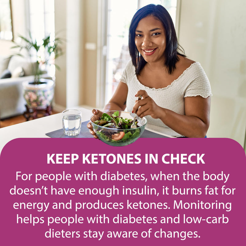 TRUEplus Ketone Test Strips, Urinalysis Test Sticks Ideal for Low-Carb Dieters and People with Diabetes, 100 Count