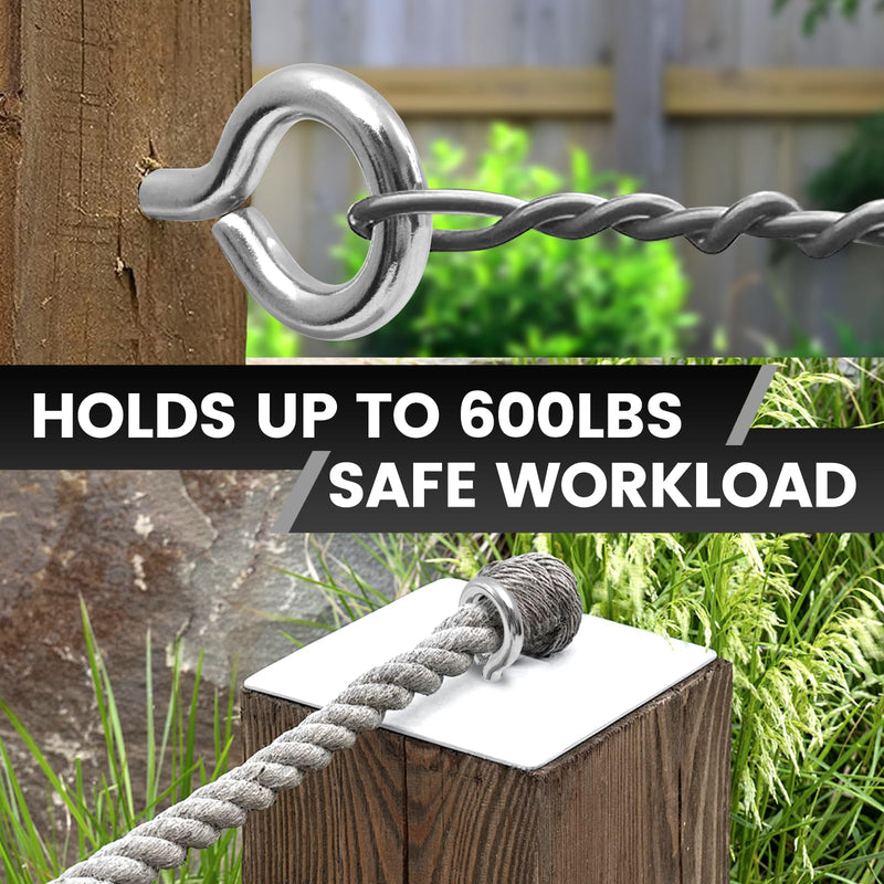 [Australia - AusPower] - 2Pcs Self Tapping Eyelet Screw Eye Bolt，4 Inch Heavy Duty Screw Eyes Hooks ，M8 Wooden Large Screw Eye Hook，Load Capacity 500 Lbs for Hammock ，Yoga，Heavy Indoor Outdoor Uses (2, M8-4 INCH) 2 