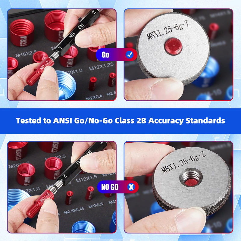 Thread Checker Set (55-Piece), Detachable Nut & Bolt Size Finder with Color-Coded Gauges, Bolt and nut Sizer, Ideal Gift for Mechanics, car Enthusiasts, DIYers, and Home Tool Kits