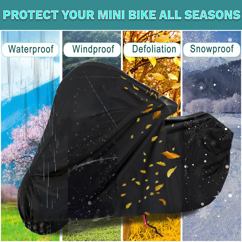QYMOTO CT200U Mini Bike Cover, Outdoor & Indoor Full Covers Waterproof Windproof for Mini Dirt Bike, Electric Bike Bicycle Cover Coleman CT200U-EX CT100U BT200X Axis M200 All Weather Protection