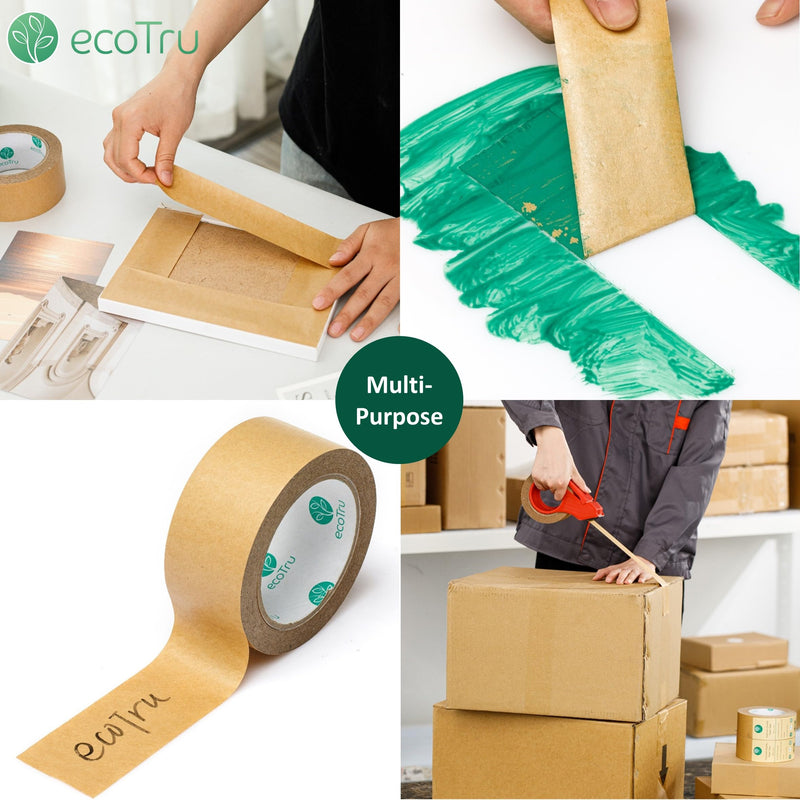 [Australia - AusPower] - Ultra Strong Kraft Paper Packing Tape, Heavy Duty Brown Packing Tape for Box & Carton Sealing Packaging Shipping Moving & Masking, Eco Friendly & Biodegradable, Printable, 2 Inch x 55 Yard 2 Inch x 55 Yards 1 