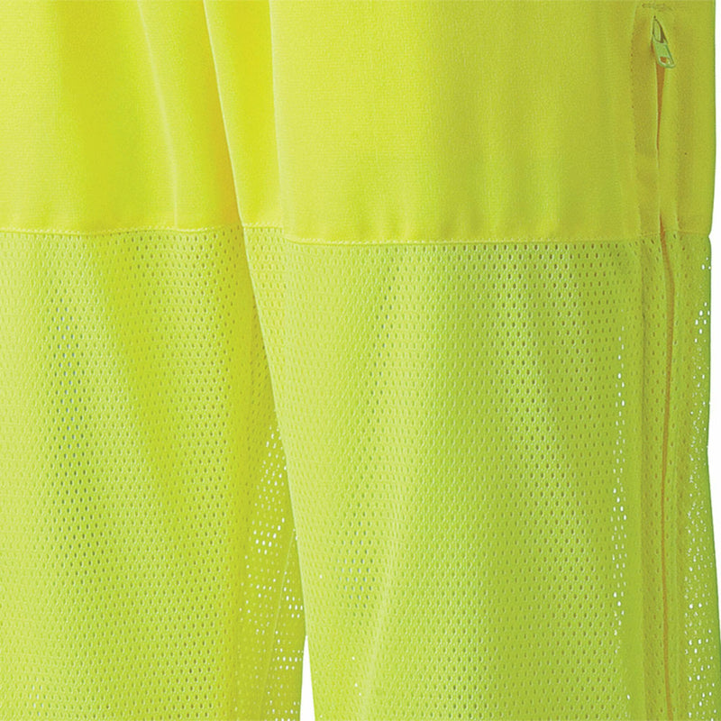 Pioneer Hi Vis Lightweight Traffic Safety Work Pants for Men & Women - Reflective Tape - Leg Zippers - Yellow/Green 3X-Large