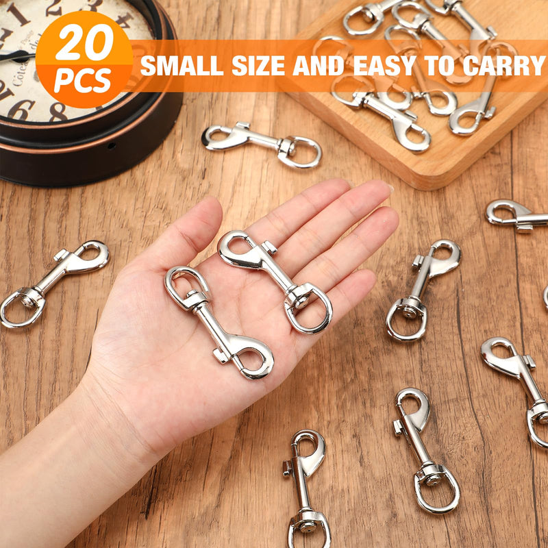 [Australia - AusPower] - Swivel Snap Hooks for Dog Leash Heavy Duty 2.76 Inch Flag Hooks Clasp Single Ended Clip Hooks Multipurpose Bolt Snap for Keychain Camera Strap Linking Pet Leash (20) 20 