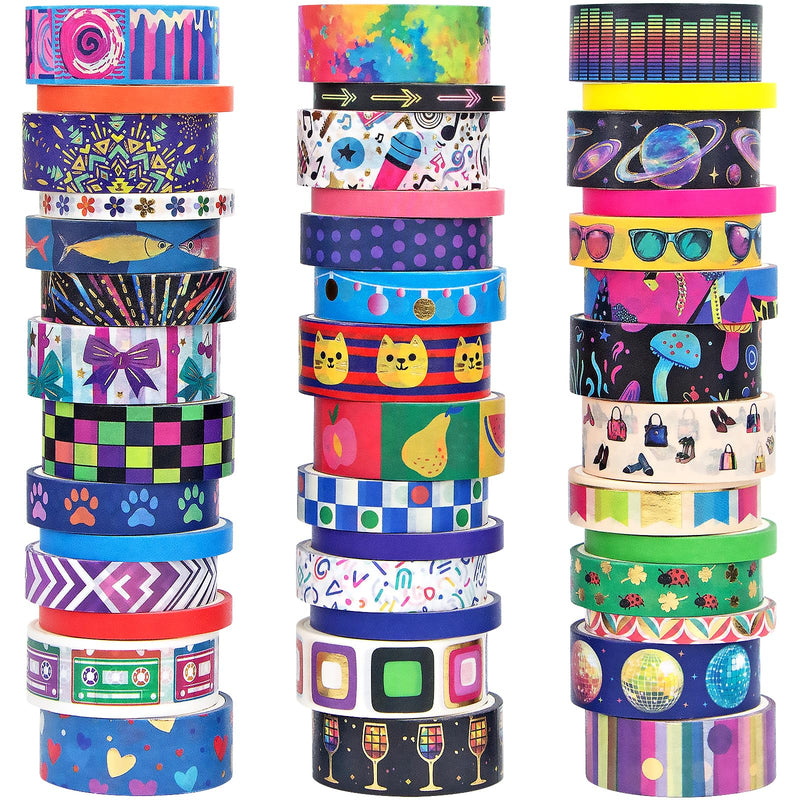 Ieebee Gold Foil Washi Tape Set - 42 Rolls Decorative Masking Tape for Crafts Supplies, Scrapbooking, Bullet Journal, Party Decoration, DIY Arts & Crafts, Planner