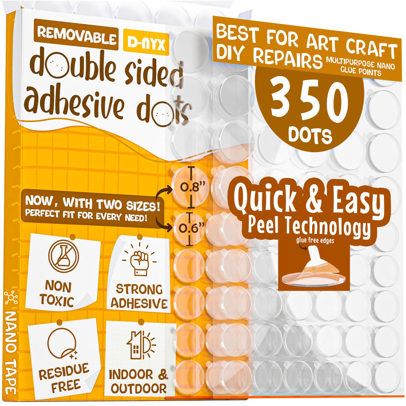 Double Sided Tape Adhesive Dots Stickers 280, 350, 450, 550 or 700 Pack Removable Putty No Trace Clear Sticky Tac Blue Sticky Tack Balloon Tassels Picture Hanging Strips (350 Sticky Dots) 350 Sticky Dots