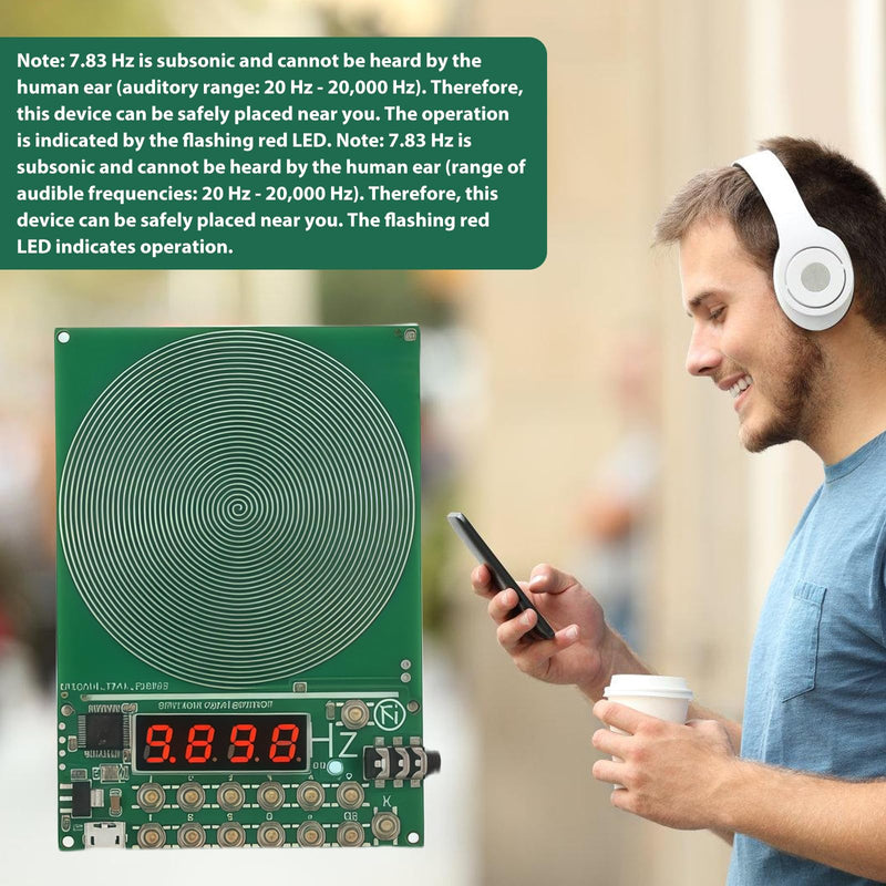 Schumann Resonance Generator 7.83 Hz: Schumann Resonance Sine Wave Generator with Display and USB Port, Adjustable Ultra Low Frequency Pulse Generator for Sleep and Relaxation