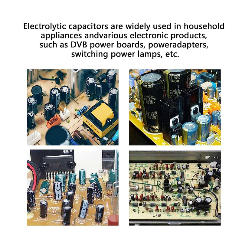 24Value 460Pcs 6.3V-50V Capacitor Assortment Box Kit DIP 1uF-1500uF High Frequency Aluminum Electrolytic Capacitors for Industrial Electrical and Arduino etc.