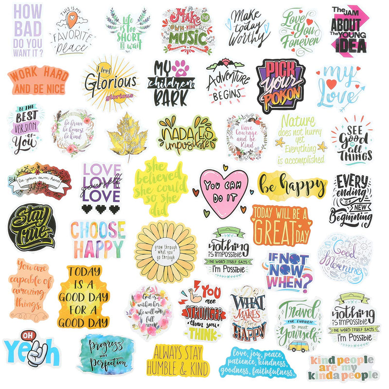 [Australia - AusPower] - Quote Stickers, Positive Stickers 200Pcs Motivational Waterproof Vinyl Stickers for Water Bottle Hydroflasks Laptops Computers Phone for Women Adults Students Teachers Employees 