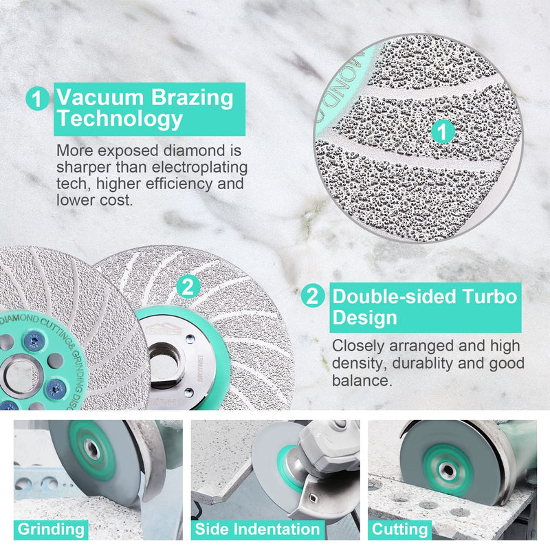 [Australia - AusPower] - Grinding Cutting Diamond Blade - Diamond Grinding Wheel 4-1/2"/115mm, Granite Grinding Wheel for Shaping Porcelain Stoneware,Tile,Ceramic,Granite,5/8"-11 Thread 4.5"/115mm 