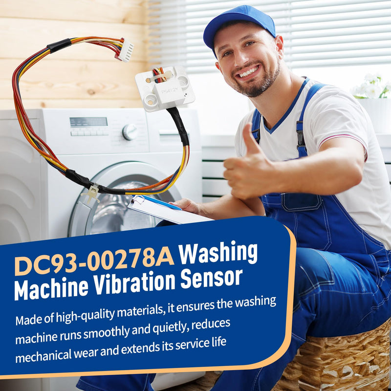 [Australia - AusPower] - DC93-00278A Washer Vibration Sensor, for Samsung, Compatible with WV55M9600AV/A5-00 WF45K6500AV/A2-00 WV60M9900AV/A5-00 WF42H5200AP/A2-00 WF56H9100AG WF45H6300AW WF50K7500AV. OEM. 1 Year Warranty 