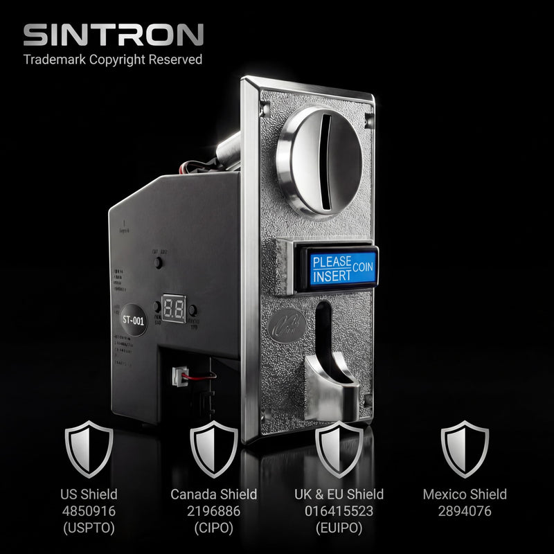 Sintron ST-001 Advanced 8-Channel Coin Acceptor Validator - Programmable Multi-Coin Selector for Automation Systems, Vending, Massage Chairs, Arcade & DIY - Works with Arduino (Pulse/Serial)