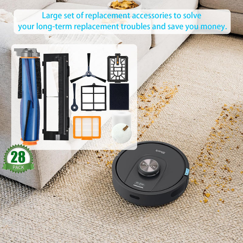Replacement Parts for Shark AI AV2511AE AV2501S AV2610WA AV2501AE RV2502AE RV2610WA RV2520 AV2510 RV2520AOUS AV2510AOUS Vacuum Cleaner,Side/Sweep Brush Filter Main/Roller Brush Shell Clean Base Filter