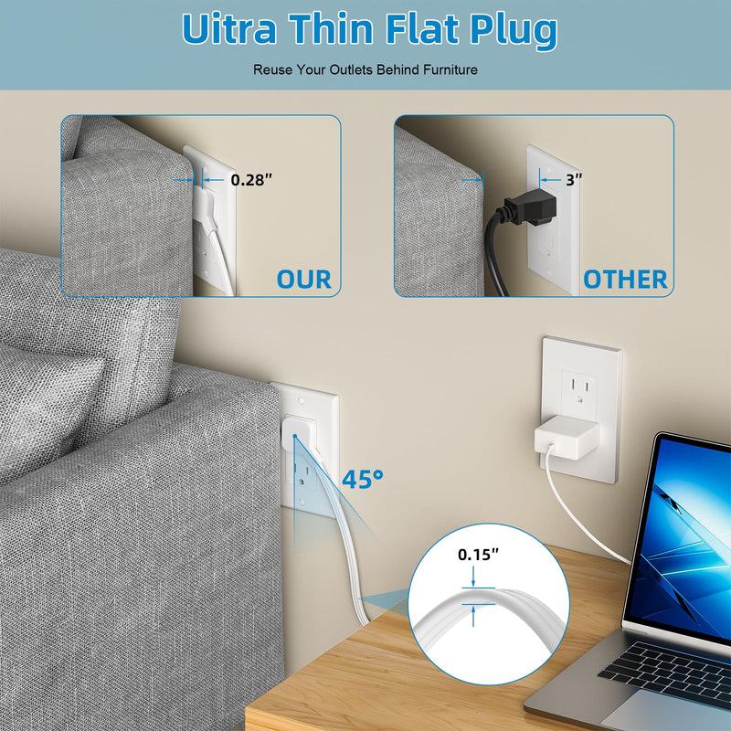 in Wall Cable Management Kit,Recessed Outlet Box for Wall Mount TV, Outlet Relocation Kit for Relocating Unreachable Electrical Outlets,2 AC Outlets,in Wall Extension Cord