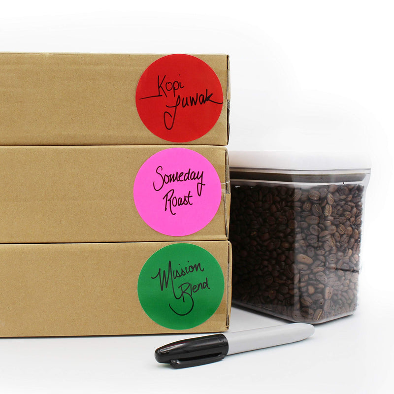 ChromaLabel Red Removable Sticker Labels, 3 Inch Circle Stickers, Color Coding Labels, Ideal Sticker Dots for Office and School Projects - 500 Sticker Labels per Roll, Red 3"