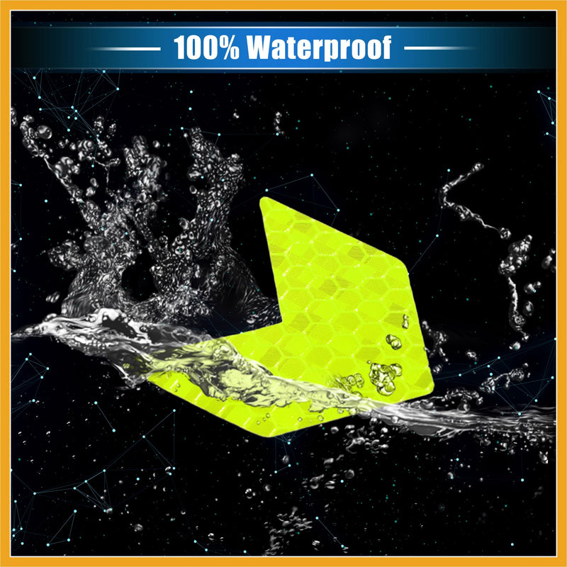 10 Pcs Reflective Stickers, 1.77"x1.54" Arrow Shape Safety Tape Reflector Universal for Cars Trucks Trailers Waterproof PET Fluorescent Yellow Replacement