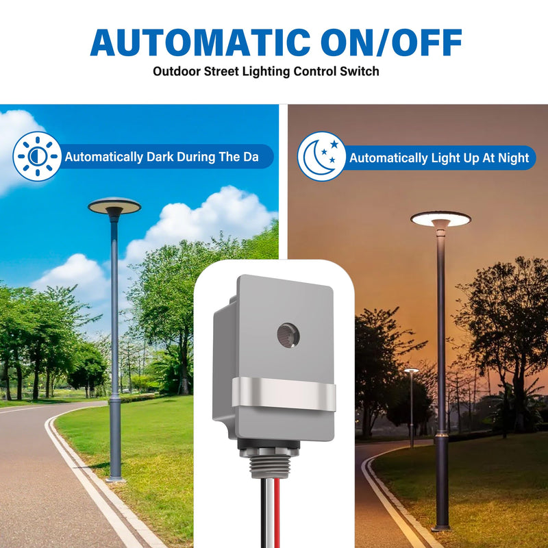 [Australia - AusPower] - 2 Pack Photocell Sensor for Outdoor Lights, 120VAC 50/60Hz Dusk to Dawn Photoelectric Switch with IP54 Waterproof Housing, Automatic Light Control for Yard, Garden, and Driveway 
