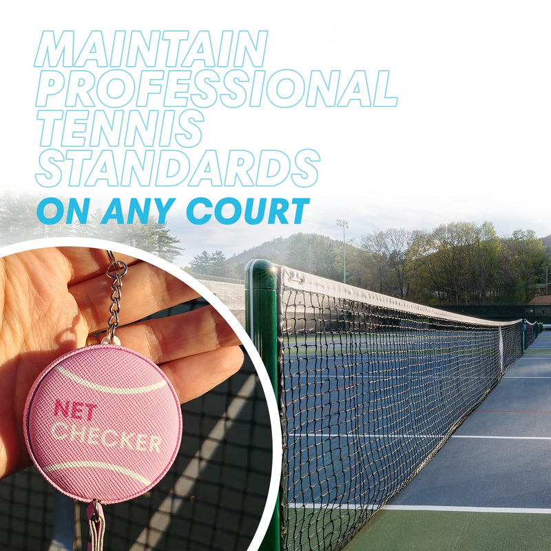 Scoring Right Net Checker Tennis Net Height Measuring Tape and Keyring Pink