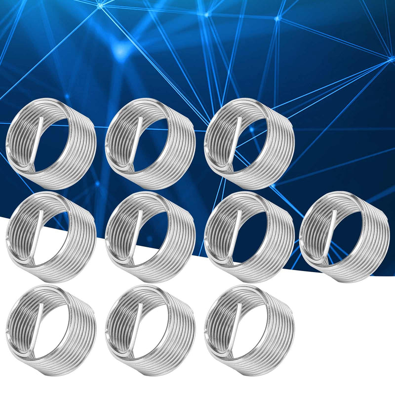 [Australia - AusPower] - 10Pcs M18x1.5x1D Thread Inserts Screw Bushing Coiled Threaded Expansion Conversion Tool Stainless Steel Fastener 