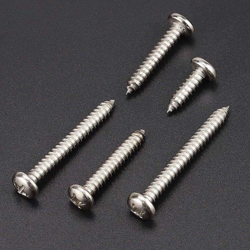 [Australia - AusPower] - #6 x 1/4" (100 Pack) Stainless Steel Phillips Pan Head Wood Screws, Stainless Steel 304 (18-8), Pan Head Sheet Metal Screws Self Tapping for Wood #6 x 1/4" 100 