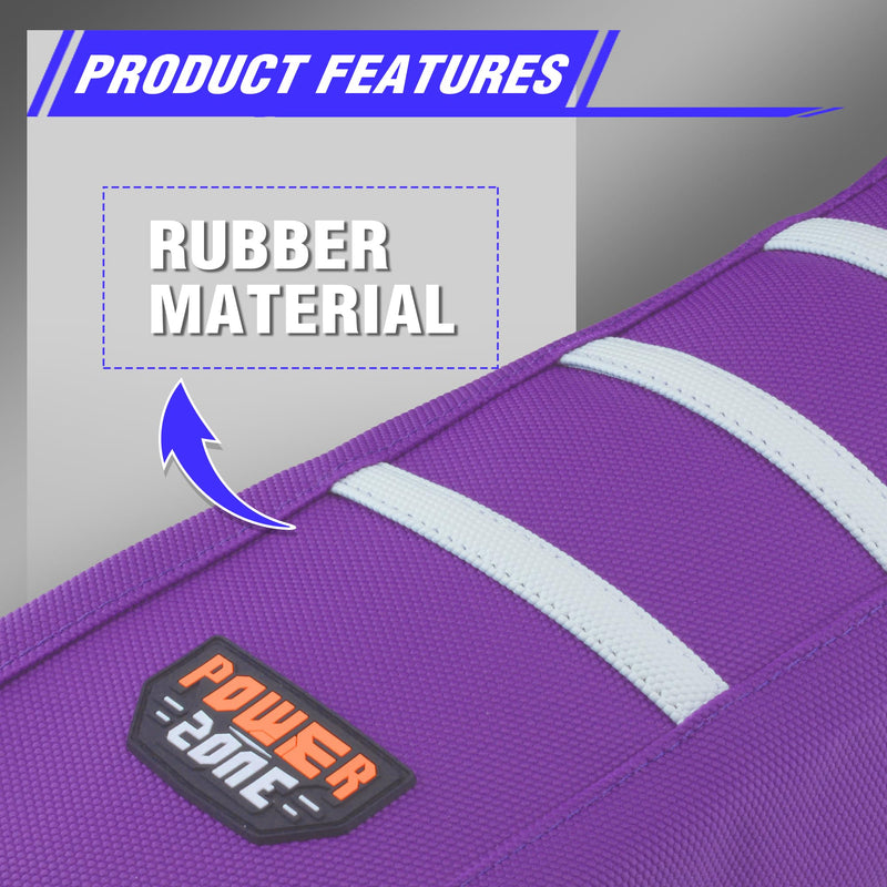 [Australia - AusPower] - Dirt Bike Seat Cover - White Stripe Universial Seat Cover for Dirt Bike - Motorcycle Motorcross Enduro Seat Covers (Purple) Purple 