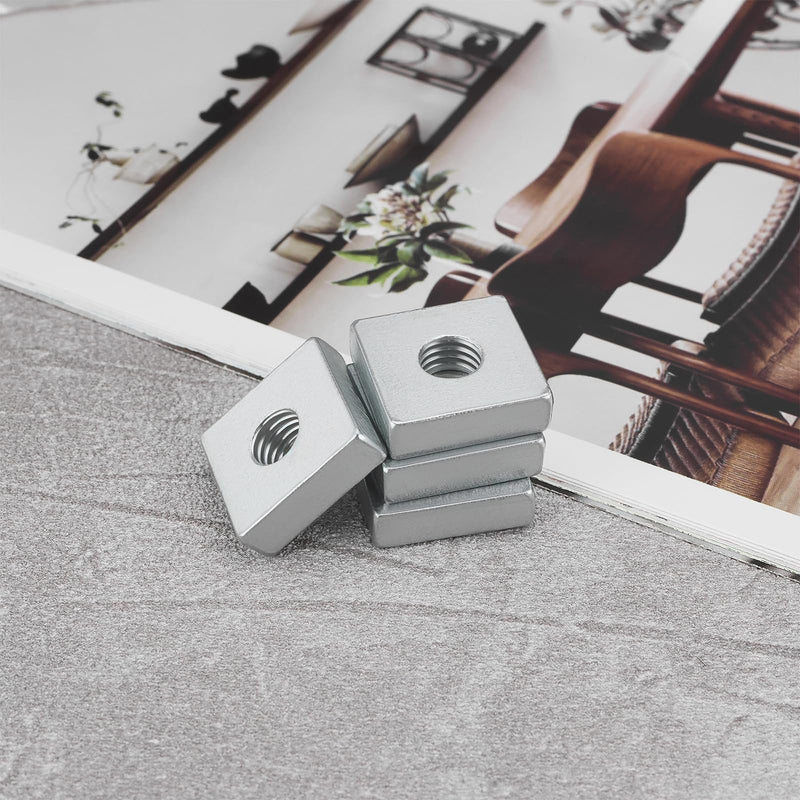 [Australia - AusPower] - SING F LTD 20Pcs M8 Square Nuts Galvanized Steel T-Slot Nut 20x20x6 mm Suitable for Furniture Equipment Construction Electrical Appliances Industrial Machinery 