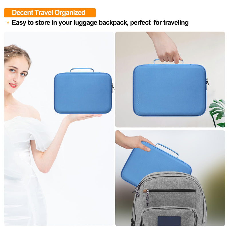 [Australia - AusPower] - Elonbo Hard Case for Smart Digital Nebulizer Machine/Compression Nebulizer for Breathing Treatment, Portable Home Atomizer Travel Bag, Desktop Asthma Inhaler/Spacer Masks Storage Holder, Blue 