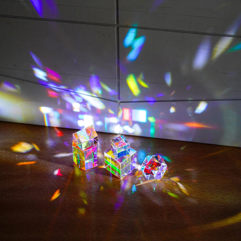 [Australia - AusPower] - 1.2'' Optical Glass RGB Dispersion Prism X-Cube for Physics Teach Rainbow Prism Crystal Cube Prism Photography Props 30mm Hexagonal prism 