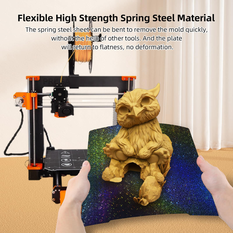 [Australia - AusPower] - Upgrade Platform for Prusa i3 MK3 Build Plate, Double Sided Smooth PEO+Textured PEI Spring Steel Flexible PEI Sheet 241x253.8mm for Prusa I3 MK2 2.5S MK52 MK3S MK3S+ MK4 3D Printer PEO PEI (No Magnetic Plate) 