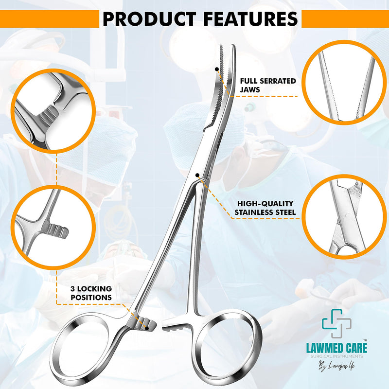[Australia - AusPower] - Kelly Hemostat Forceps - Precision Surgical Tool for Medical and Crafting Applications (8" Pack of 2) 8" Pack of 2 