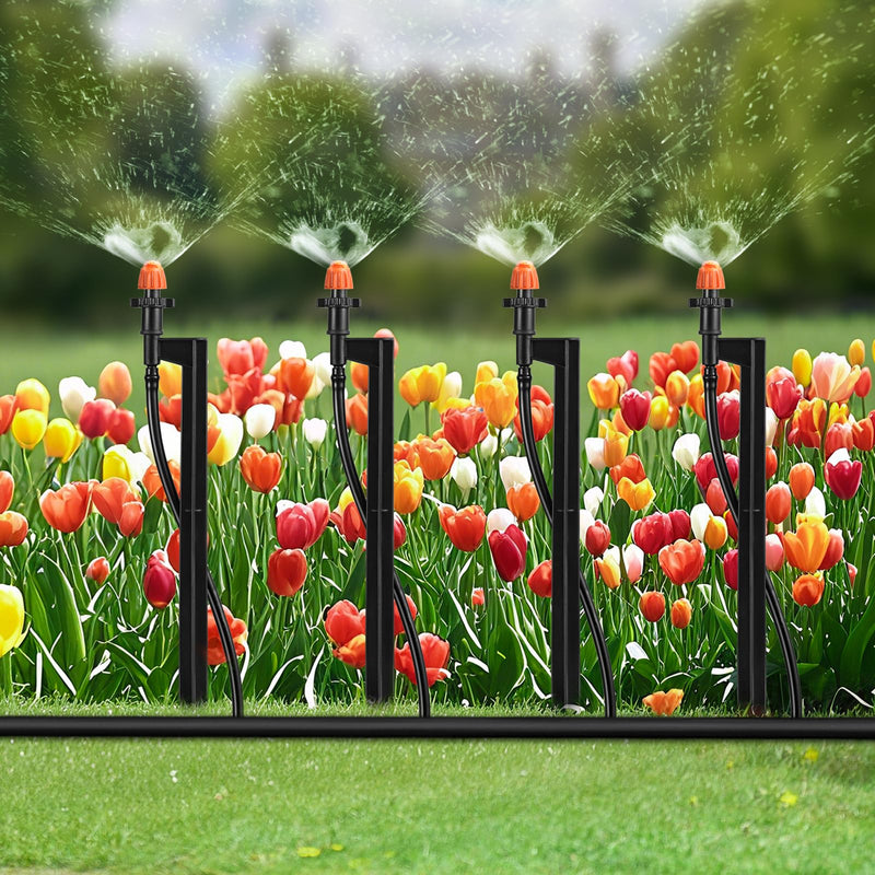 [Australia - AusPower] - 180 Degree Irrigation Sprinkler Heads: Micro Sprinkler Nozzle on 12 Inch Stake with 1/4" Tubing - Drip Spray Emitters for Garden Irrigation System 10pcs 18° Micro Sprinkler Heads 
