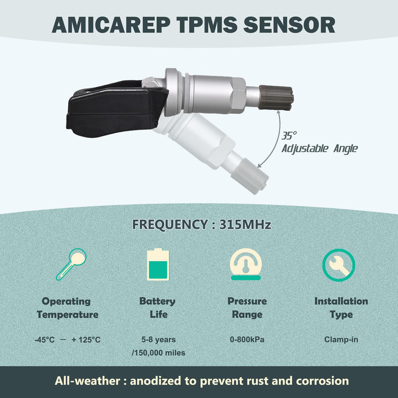 [Australia - AusPower] - TPMS Tire Pressure Sensors 315MHz Compatible with Nissan 2006-2012 Altima 2008-2015 Armada & Infiniti FX Series G Series Replaces# 40700JA00C 40700JA01B (4 PCS) 