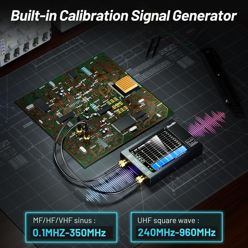 [Australia - AusPower] - Portable TinySA Spectrum Analyzer,SEESII Upgraded V0.3.1 Handheld Tiny Frequency Analyzer 100kHz to 960MHz MF/HF/VHF UHF Input,Signal Generator with 2.8 inch Touch Screen with ESD Protect Function 