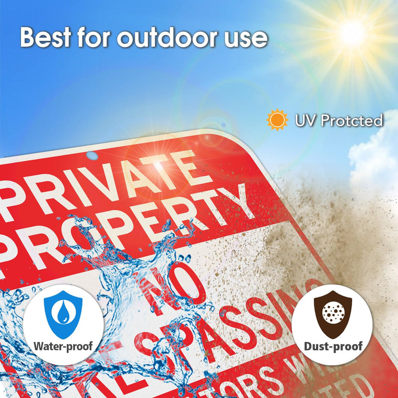 GicnKeuz Private Property No Trespassing Sign,12 x 12 Inches Violators Will Be Prosecuted Signs .040 Reflective Aluminum,Waterproof and Fade Resistant,2 Pre-drilled holes,Easy to Install, Indoors and Outdoors Use(4-pack) 12"x12"-4 Pack