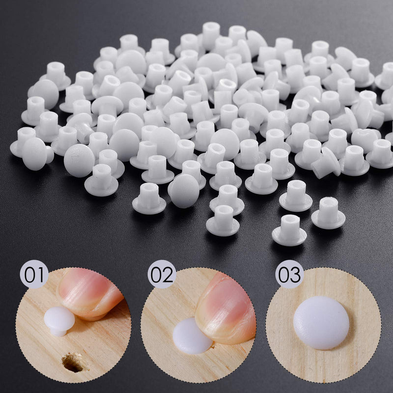 [Australia - AusPower] - Jetec 300 Pieces 3/16" Plastic Plugs for Round Hole, Shelf Cap Cabinet Hole Cover Cupboard Shelf Pegs for in Furniture Cabinet Cupboard Shelves 