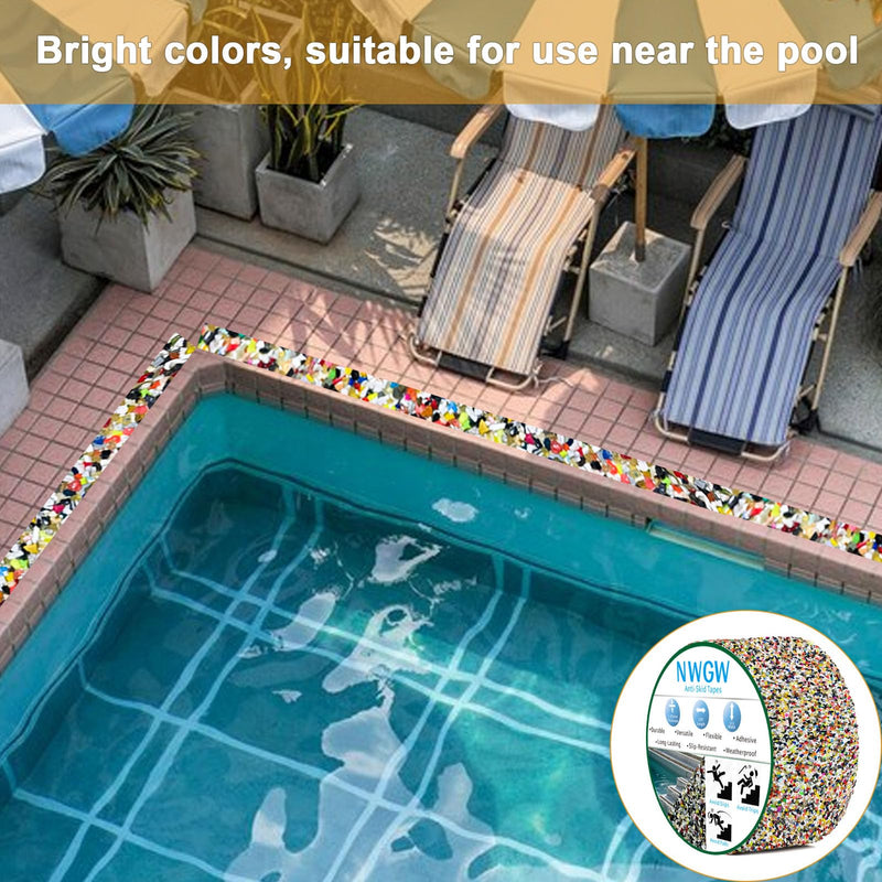 Anti Slip Stair Treads Outdoor Tape, 4" x15FT Heavy Duty Non-Slip Rubber Grip Tape Shower Strips Resistant Tape Underwater Waterproof Grip Traction Tape for Pools Stairs Showers Bathroom 4 IN Yellow & Black