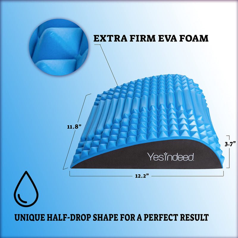 [Australia - AusPower] - YESINDEED Back Stretcher Pillow – Refresh Back Stretcher for Lower Back Pain Relief, Lumbar Support, Spinal Stenosis, Posture Corrector, Neck & Back Stretcher, Sciatica, Herniated Disc Relief, Blue 