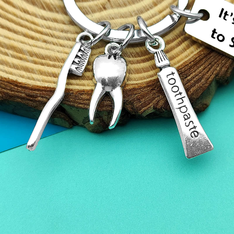 [Australia - AusPower] - Dentist Gifts Dentist Keychain Gifts for Men Women Funny Dental Hygienist Gifts Dentist Assistant Jewelry Keyring Dentist Graduation Gift Dental Student Gift Nurse Dentist Office Orthodontist Gift 