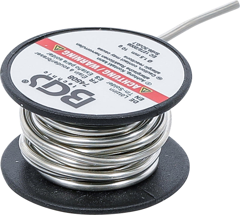 BGS 74508 | Solder | Roll | Lead-Free | Diameter 1.5 mm | 10 g | For printed circuit boards | Sn99.3Cu0.7 | Melting point 217 - 227 °C | Good flow properties | High conductivity Solder, diameter 1.5 mm