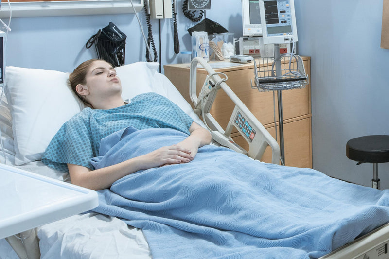 [Australia - AusPower] - 3 Pack - Blue Hospital Gown with Back Tie/Hospital Patient Gown with Ties - One Size Fits All 