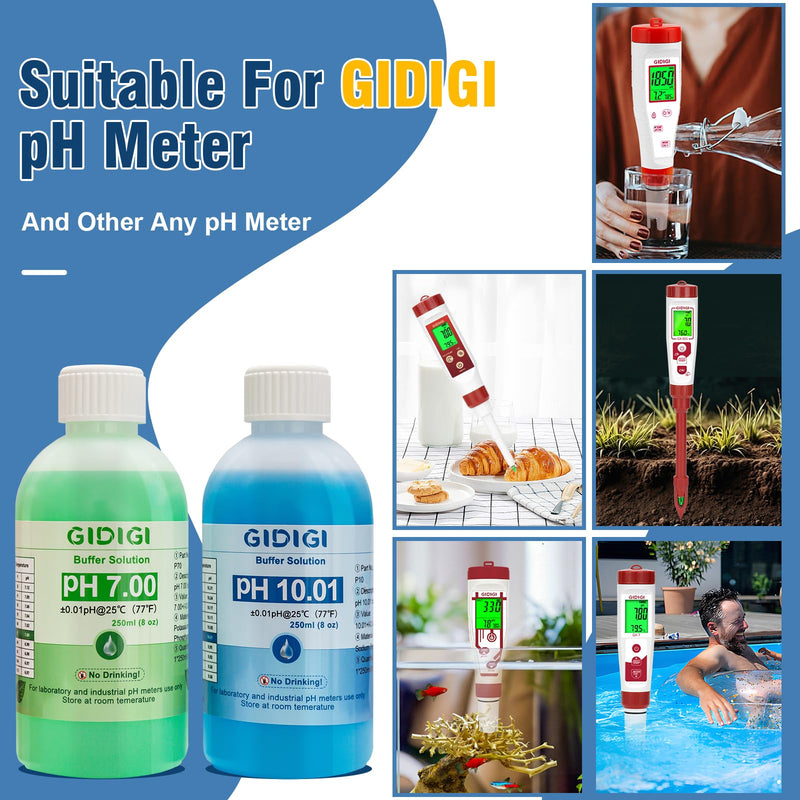 [Australia - AusPower] - pH Meter Food Digital Electronic pH Tester for Fermentation 3 * 50ml pH Buffer Calibration Solution Kits Hot Sauce Food Tester Probe for Cheese Sourdough pH Temperature pH Test Strips for Acidity 